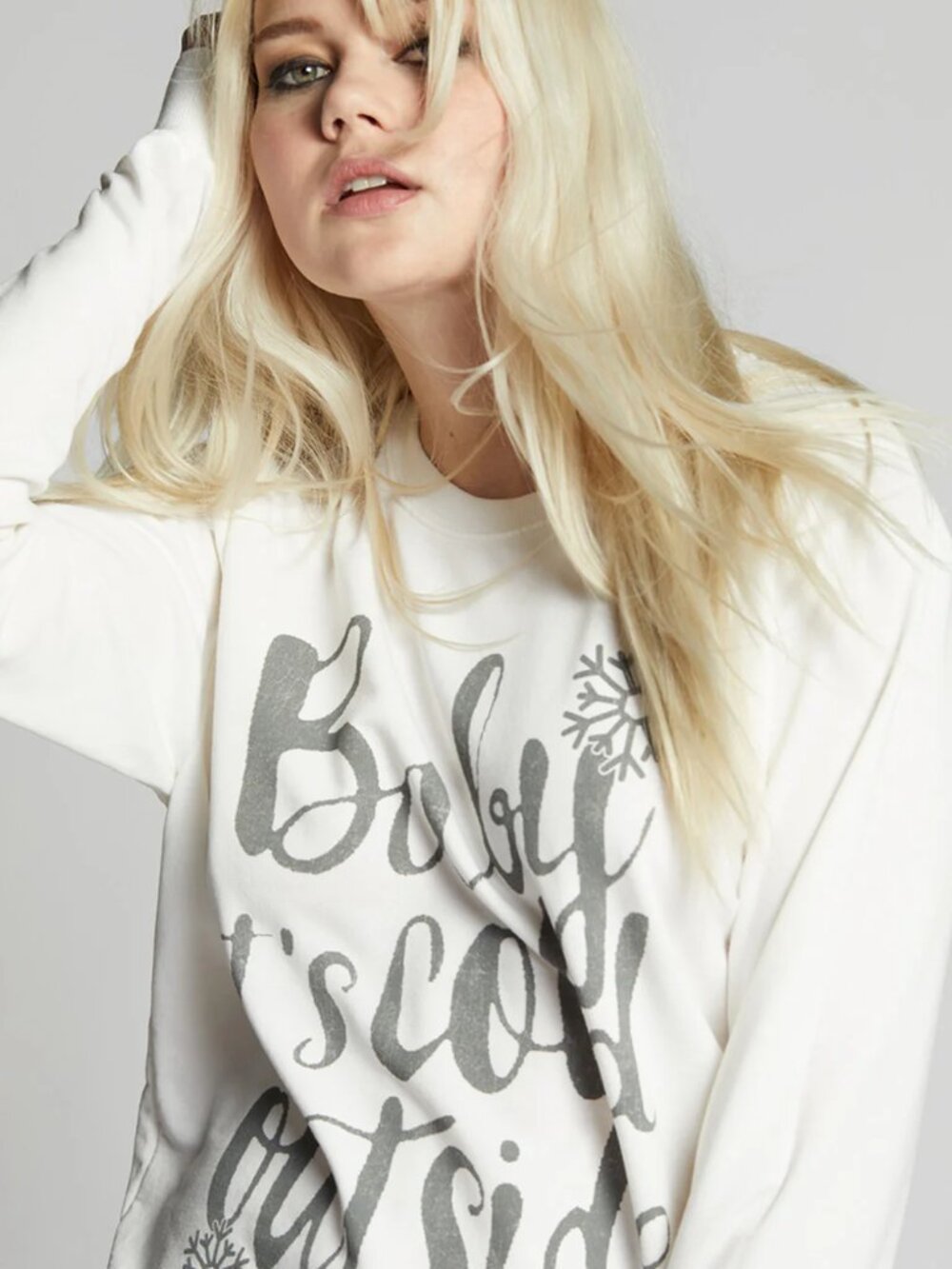 Recycled Karma | It’s Cold Outside Fitted Sweatshirt Small NWT